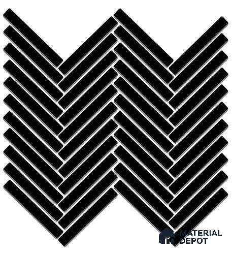 Mosaic Floor & Wall Herring Bone Tile TL 10644 V | 275.8x301.9 mm (Chip Size 12x93 mm) Glossy Finish Porcelain Tile - 8 mm | Suitable For Outdoor, Swimming Pool Area