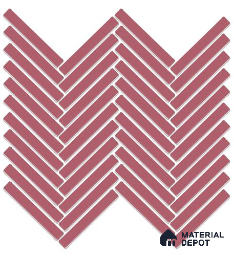 Mosaic Floor & Wall Herring Bone Tile TL 10644 T | 275.8x301.9 mm (Chip Size 12x93 mm) Glossy Finish Porcelain Tile - 8 mm | Suitable For Outdoor, Swimming Pool Area