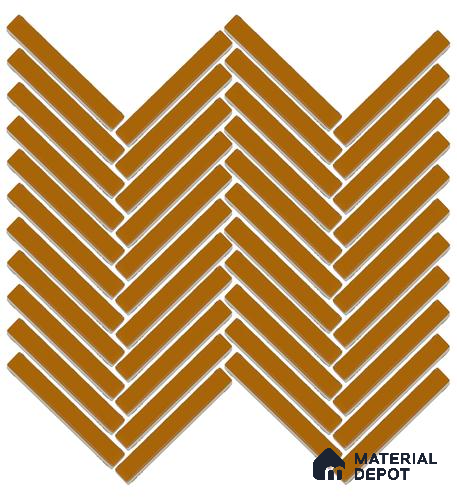 Mosaic Floor & Wall Herring Bone Tile TL 10644 Q | 275.8x301.9 mm (Chip Size 12x93 mm) Glossy Finish Porcelain Tile - 8 mm | Suitable For Outdoor, Swimming Pool Area