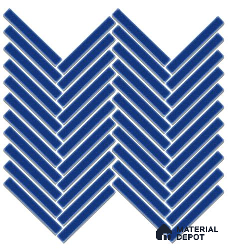Mosaic Floor & Wall Herring Bone Tile TL 10644 AM | 275.8x301.9 mm (Chip Size 12x93 mm) Glossy Finish Porcelain Tile - 8 mm | Suitable For Outdoor, Swimming Pool Area