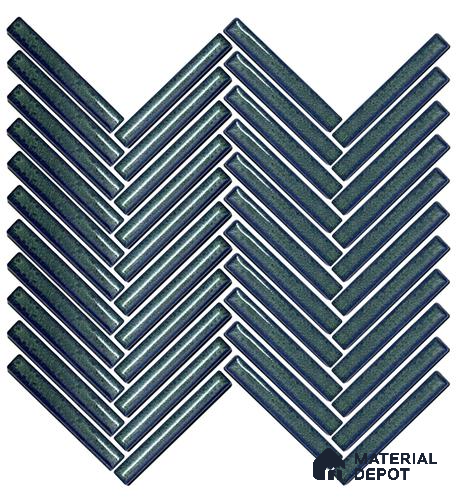 Mosaic Floor & Wall Herring Bone Tile TL 10644 AV | 275.8x301.9 mm (Chip Size 12x93 mm) Glossy Finish Porcelain Tile - 8 mm | Suitable For Outdoor, Swimming Pool Area
