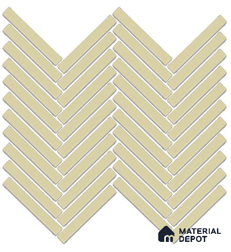Mosaic Floor & Wall Herring Bone Tile TL 10644 P | 275.8x301.9 mm (Chip Size 12x93 mm) Glossy Finish Porcelain Tile - 8 mm | Suitable For Outdoor, Swimming Pool Area