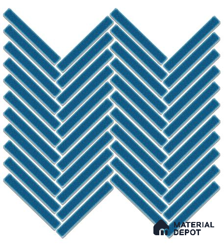 Mosaic Floor & Wall Herring Bone Tile TL 10644 AL | 275.8x301.9 mm (Chip Size 12x93 mm) Glossy Finish Porcelain Tile - 8 mm | Suitable For Outdoor, Swimming Pool Area