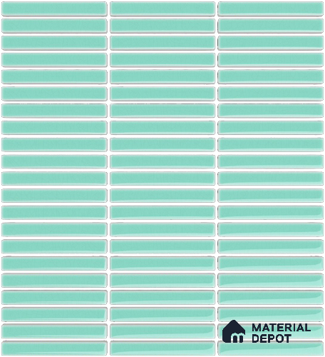 Mosaic Floor & Wall  Kitkat Tile TL 10644 W | 294x283.50 mm (Chip Size 12x93 mm) Glossy Finish Porcelain Tile - 8 mm | Suitable For Outdoor, Swimming Pool Area