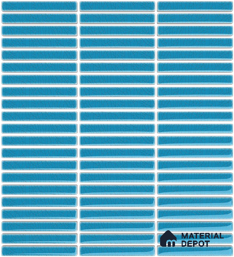 Mosaic Floor & Wall  Kitkat Tile TL 10644 AB | 294x283.50 mm (Chip Size 12x93 mm) Glossy Finish Porcelain Tile - 8 mm | Suitable For Outdoor, Swimming Pool Area