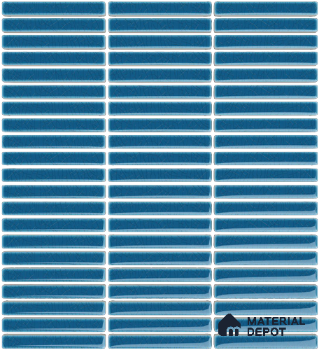 Mosaic Floor & Wall  Kitkat Tile TL 10644 AC | 294x283.50 mm (Chip Size 12x93 mm) Glossy Finish Porcelain Tile - 8 mm | Suitable For Outdoor, Swimming Pool Area