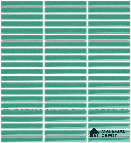 Mosaic Floor & Wall  Kitkat Tile TL 10644 X | 294x283.50 mm (Chip Size 12x93 mm) Glossy Finish Porcelain Tile - 8 mm | Suitable For Outdoor, Swimming Pool Area