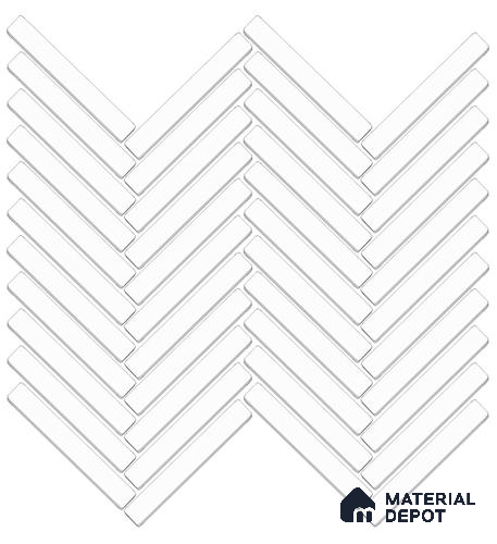 Mosaic Floor & Wall Herring Bone Tile TL 10644 B | 275.8x301.9 mm (Chip Size 12x93 mm) Glossy Finish Porcelain Tile - 8 mm | Suitable For Outdoor, Swimming Pool Area