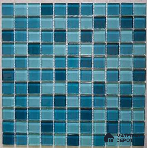 Mosaic Floor & Wall Tile TL 10628 | 300 X 300 mm (Chip Size 48x48 mm) Glossy Finish Glass Tile - 4 mm | Suitable For Outdoor, Swimming Pool Area