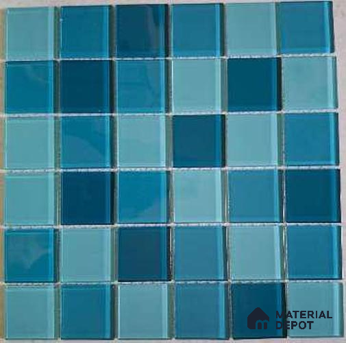 Mosaic Floor & Wall Tile TL 10625 | 300 X 300 mm (Chip Size 48x48 mm) Glossy Finish Glass Tile - 4 mm | Suitable For Outdoor, Swimming Pool Area