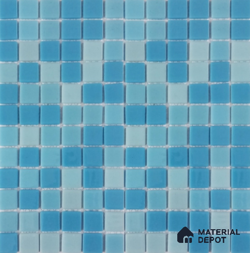 Mosaic Floor & Wall Tile TL 10638 | 317.6 x 317.6 mm (Chip Size 25x25 mm) Glossy Finish Glass Tile - 5 mm | Suitable For Outdoor, Swimming Pool Area