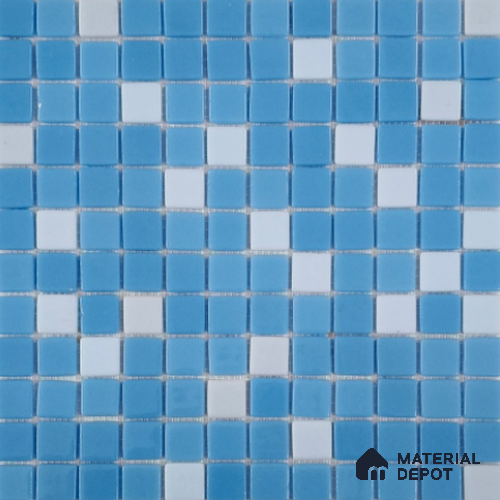 Mosaic Floor & Wall Tile TL 10637 | 317.6 x 317.6 mm (Chip Size 25x25 mm) Glossy Finish Glass Tile - 5 mm | Suitable For Outdoor, Swimming Pool Area