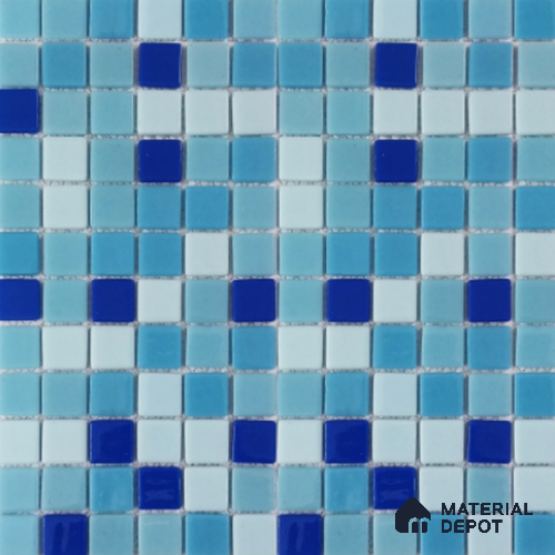 Mosaic Floor & Wall Tile TL 10639 | 317.6 x 317.6 mm (Chip Size 25x25 mm) Glossy Finish Glass Tile - 5 mm | Suitable For Outdoor, Swimming Pool Area