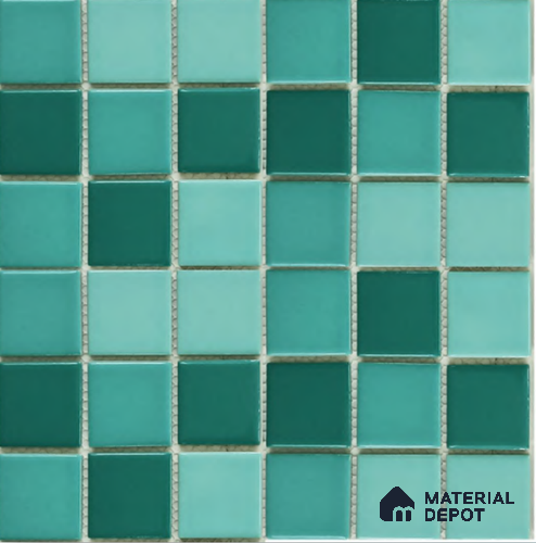 Mosaic Floor & Wall Tile TL 10619 C | 303 X 303 mm (Chip Size 73x73 mm) Glossy Finish Porcelain Tile - 6 mm | Suitable For Outdoor, Swimming Pool Area