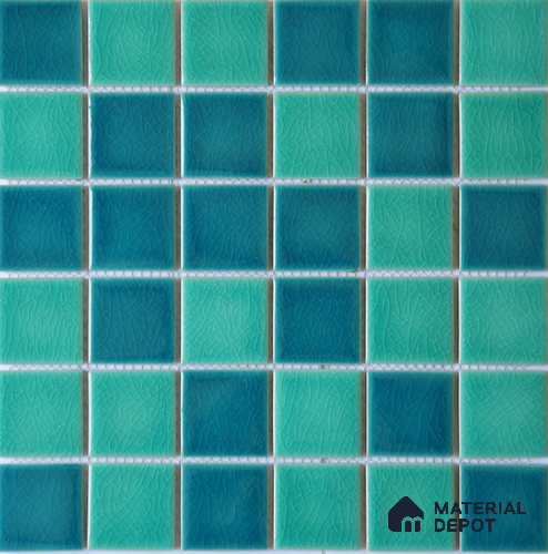 Mosaic Floor & Wall Tile TL 10621 | 303 X 303 mm (Chip Size 48x48 mm) Glossy Finish Porcelain Tile - 6 mm | Suitable For Outdoor, Swimming Pool Area