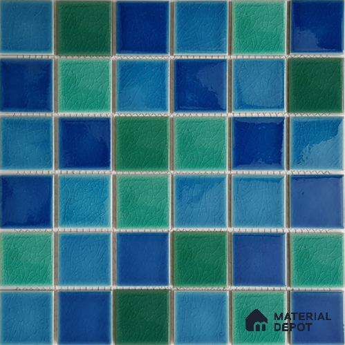 Mosaic Floor & Wall Tile TL 10720 C | 303 X 303 mm (Chip Size 48x48 mm) Glossy Finish Porcelain Tile - 6 mm | Suitable For Outdoor, Swimming Pool Area