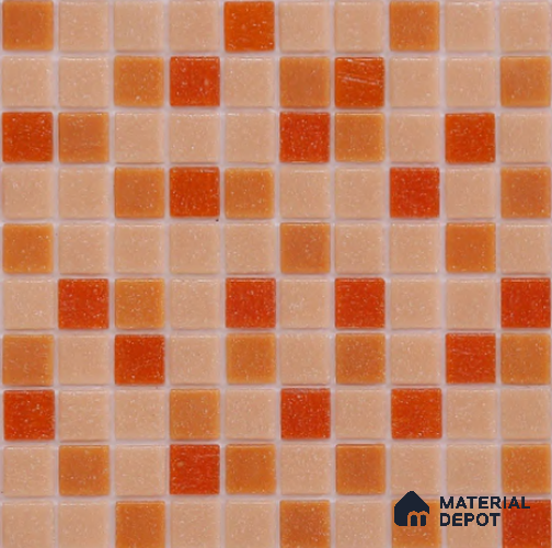Mosaic Floor & Wall Tile TL 10709 B | 327 x 327 mm (Chip Size 20x20 mm) Glossy Finish Glass Tile - 4 mm | Suitable For Outdoor, Swimming Pool Area