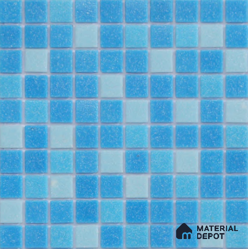 Mosaic Floor & Wall Tile TL 10711 | 327 x 327 mm (Chip Size 20x20 mm) Glossy Finish Glass Tile - 4 mm | Suitable For Outdoor, Swimming Pool Area