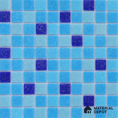 Mosaic Floor & Wall Tile TL 10711 D | 327 x 327 mm (Chip Size 20x20 mm) Glossy Finish Glass Tile - 4 mm | Suitable For Outdoor, Swimming Pool Area