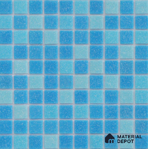 Mosaic Floor & Wall Tile TL 10711 B | 327 x 327 mm (Chip Size 20x20 mm) Glossy Finish Glass Tile - 4 mm | Suitable For Outdoor, Swimming Pool Area
