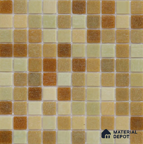 Mosaic Floor & Wall Tile TL 10710 | 327 x 327 mm (Chip Size 20x20 mm) Glossy Finish Glass Tile - 4 mm | Suitable For Outdoor, Swimming Pool Area