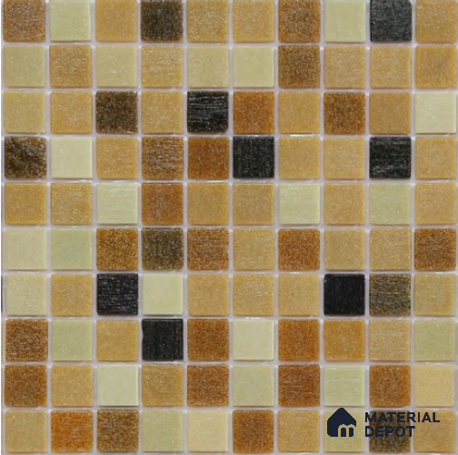 Mosaic Floor & Wall Tile TL 10710 B | 327 x 327 mm (Chip Size 20x20 mm) Glossy Finish Glass Tile - 4 mm | Suitable For Outdoor, Swimming Pool Area