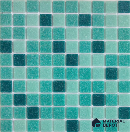 Mosaic Floor & Wall Tile TL 10710 E | 327 x 327 mm (Chip Size 20x20 mm) Glossy Finish Glass Tile - 4 mm | Suitable For Outdoor, Swimming Pool Area