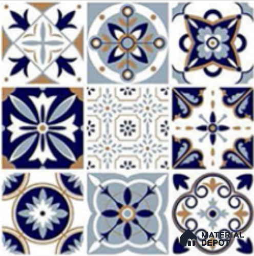 Moroccan Look  Tile TL 09688 16x16 inch Matte Finish Vitrified Tile - 12 mm | Pattern Alignment May Vary | 2-3 mm Spacer is Mandatory