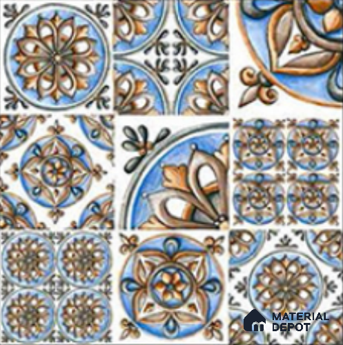 Moroccan Look  Tile TL 09687 16x16 inch Matte Finish Vitrified Tile - 12 mm | Pattern Alignment May Vary | 2-3 mm Spacer is Mandatory