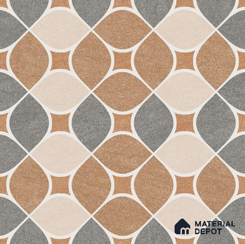 TL 08751 Multi Colour 1.31 ft x 1.31 ft Matte Finish Vitrified Floor Tile - 11 mm | Pattern Alignment May Vary | 2-3 mm Spacer is Mandatory