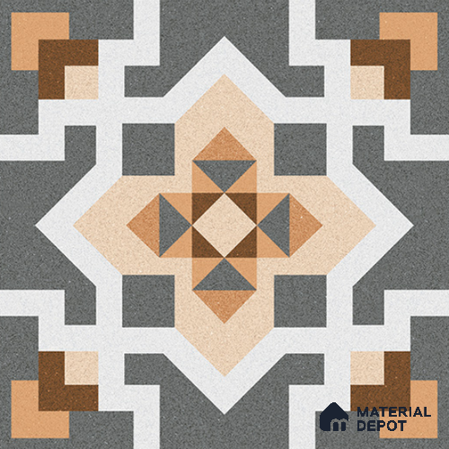 TL 08679 Multi Colour 1.31 ft x 1.31 ft Matte Finish Vitrified Floor Tile - 11 mm | Pattern Alignment May Vary | 2-3 mm Spacer is Mandatory