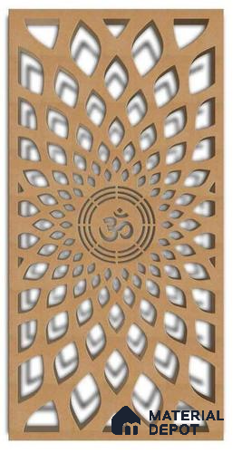 Duco Paintable Om Mandala Jaali 20 x 74.5 inch CNC Cut HDHMR Panel - 12 mm