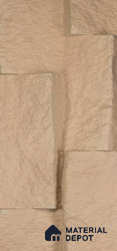 Beige PU Stone Panel 8 ft x 1.5 ft Greek Stone Series | PN 06154 CL Earth Stone Exterior Grade PU Stone Panel | Thickness Varies from 75 mm - 85 mm | Width is Subjected to 5% Variation