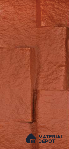 Pumpkin Orange PU Stone Panel 8 ft x 1.5 ft Greek Stone Series | PN 05864 CJ Canyon Clay Interior Grade PU Stone Panel | Thickness Varies from 75 mm - 85 mm | Width is Subjected to 5% Variation