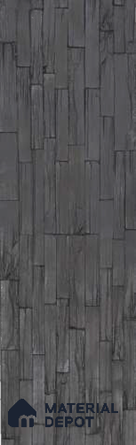 Black PU Stone Panel 3.8 ft x 1 ft Mosaic Strips Series | PN 05864 AN Forge Rock Interior Grade PU Stone Panel | Thickness Varies from 25 mm - 30 mm | Width is Subjected to 5% Variation