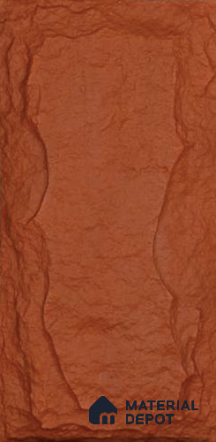Pumpkin Orange PU Stone Panel 4 ft x 2 ft Mega Stone Series | PN 06154 Canyon Clay Exterior Grade PU Stone Panel | Thickness Varies from 50 mm - 65 mm | Width is Subjected to 5% Variation