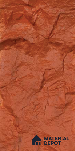Pumpkin Orange Turkey Stone PU Stone Panel 8 ft x 2 ft Turkey Stone Series | PN 06154 BO Canyon Clay Exterior Grade PU Stone Panel | Thickness Varies from 75 mm - 85 mm | Width is Subjected to 5% Variation