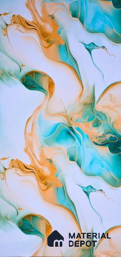 Multi Colour Marble Look UPVC High Gloss Finish UV Marble Polygranite Sheets 8 ft x 4 ft | PG 00086 - 3 mm