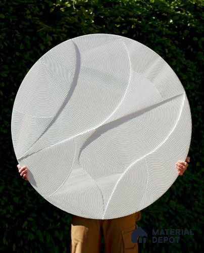 Ripple Orb – 3D Textured Circular Wall Panel 3.5 ft x 3.5 ft CNC Made CNC Duco Paintable HDHMR - 25 mm