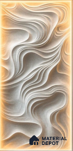 Duco Paintable Sculpted Wave 8 ft x 4 ft CNC Made HDHMR Panel - 25 mm