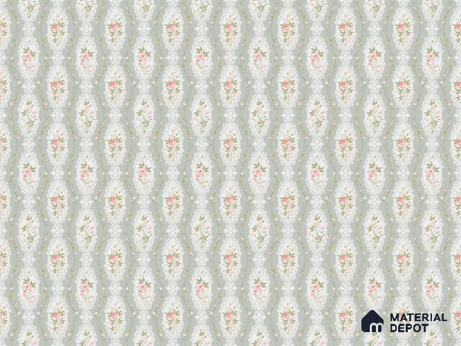 Seamless Elegance of Roses and Lace Borders Wallpaper in Timeless Floral Design Wallpaper | Material Depot