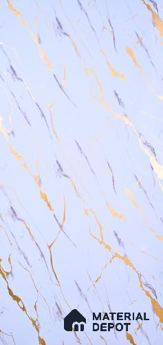 White Marble Look UPVC High Gloss Finish UV Marble Polygranite Sheets 8 ft x 4 ft | PG 00089 - 3 mm