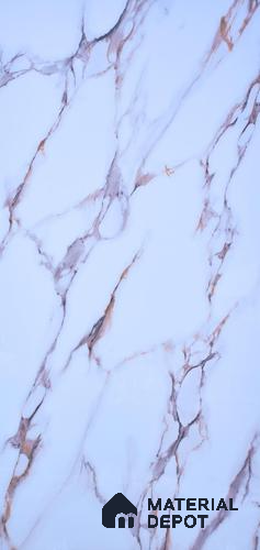 White Marble Look UPVC High Gloss Finish UV Marble Polygranite Sheets 8 ft x 4 ft | PG 00090 - 3 mm