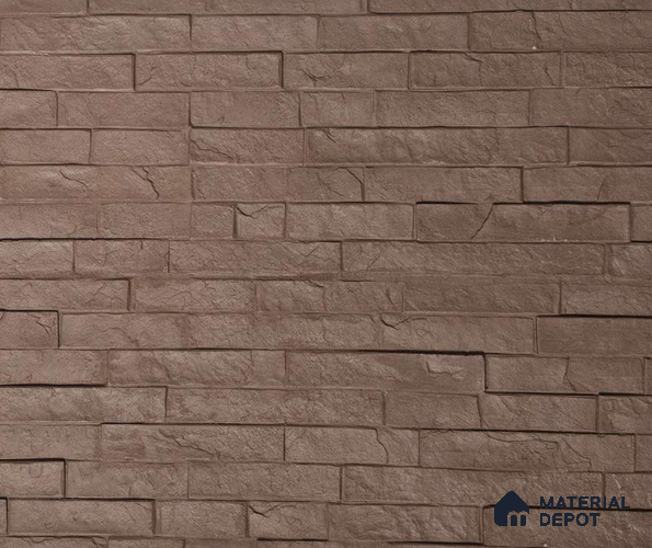 WL 00232 Strip Stone Clay Texture Finish 1200 x 560 mm Soft Stone Wall Cladding - 3 mm | Suitable for Living Room, Elevation & Outdoor Walls