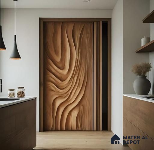 Duco Paintable Grainfall Harmony Design 7 ft x 3 ft CNC Cut HDHMR 3D Door - 25 mm