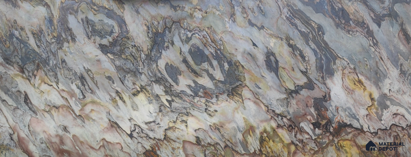 WL 00346 B Massive Opaque Design 10 ft x 4 ft Stone Veneer - 4 mm | Suitable for Facade, Wardrobe & Bedroom