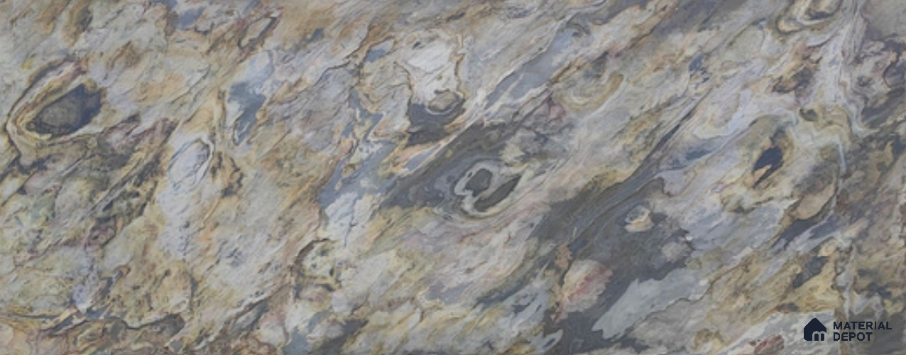 WL 00347 B Massive Opaque Design 10 ft x 4 ft Stone Veneer - 4 mm | Suitable for Facade, Wardrobe & Bedroom
