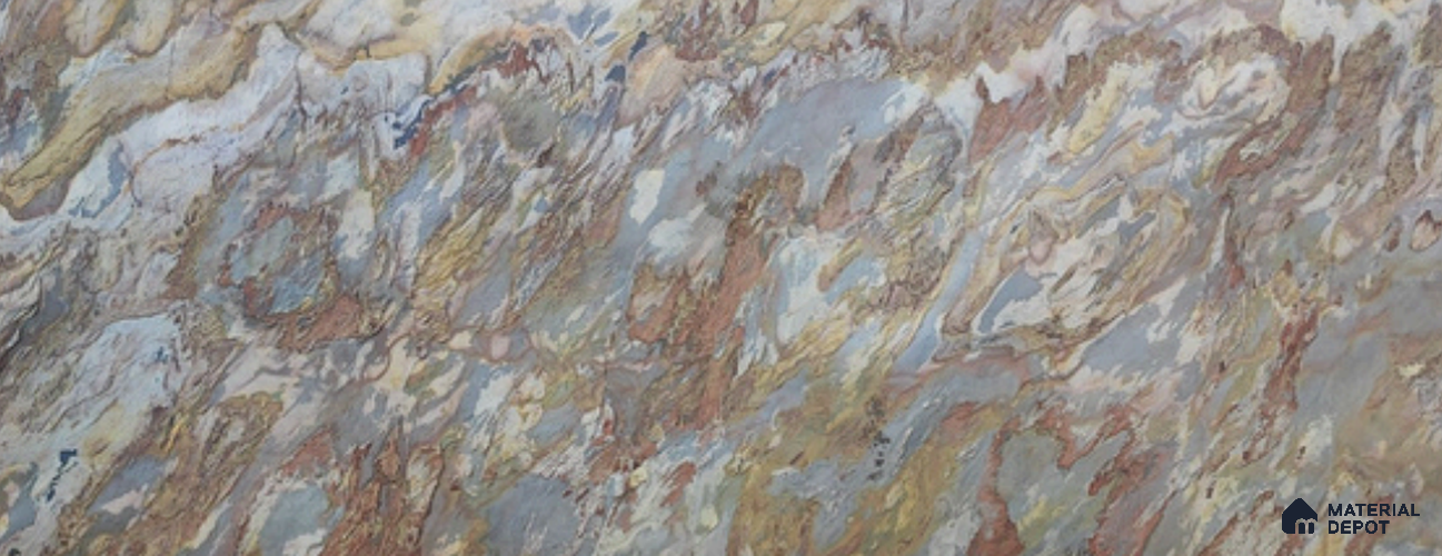 WL 00348 B Massive Opaque Design 10 ft x 4 ft Stone Veneer - 4 mm | Suitable for Facade, Wardrobe & Bedroom