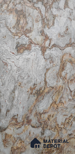 WL 00248 B Natural Stonier Opaque Design 8 ft x 4 ft Stone Veneer - 4 mm | Suitable for Facade, Wardrobe & Bedroom