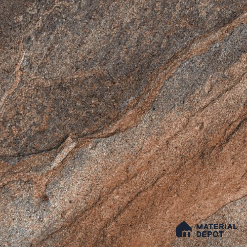 Stone Floor Tile TL 10534 D  Castle Copper Anti Skid Tiles Matte Finish Vitrified Tile - 15 mm | Box Contains Mixed Sizes of (202x202 mm, 302x202 mm, 202x96 mm, 4 Piece Each) | Suitable for Patio, Open Area, Parking, Outdoor,  HighTraffic Areas | Box contains Coverage Area of 5.17 Sq. Ft.